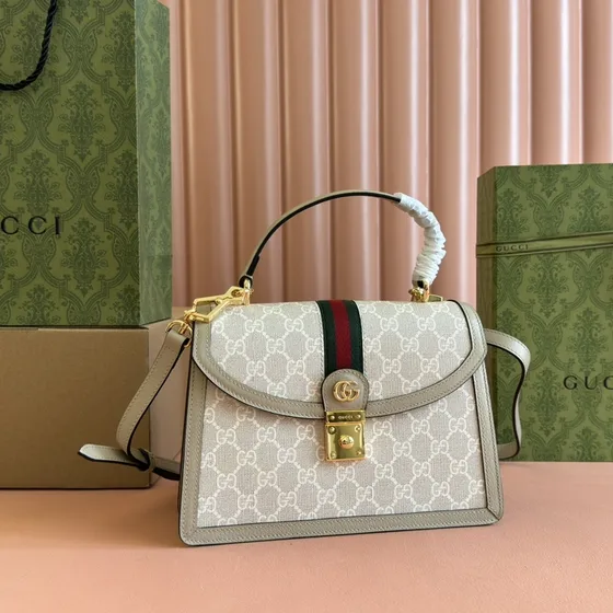 Gucci Ophidia Gg Small Top Handle Bag بيج Top Handle