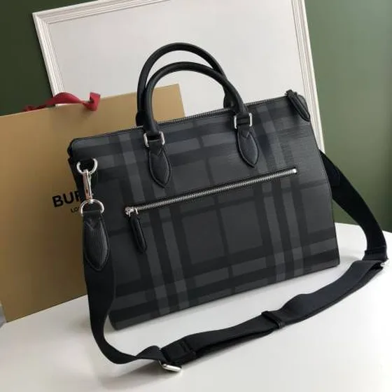 Burberry Briefcase Black Plaid small business