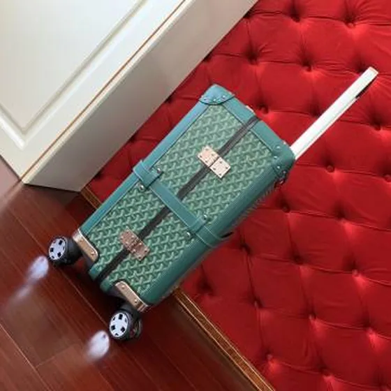 Goyard suitcase Green travel Green Goyardine