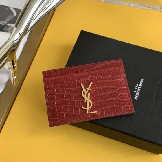 YSL Cassandre Card Holder Red Card Holder