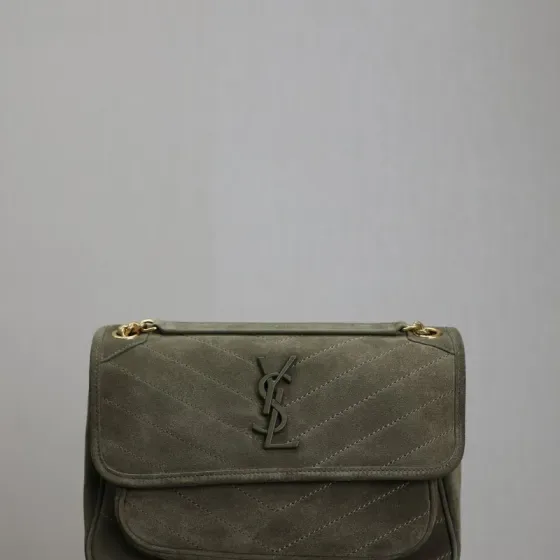 YSL Niki Medium Chain Bag Olive Green Crossbody