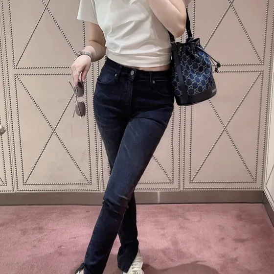 Gucci Gg Denim Hinkväska Blå Crossbody