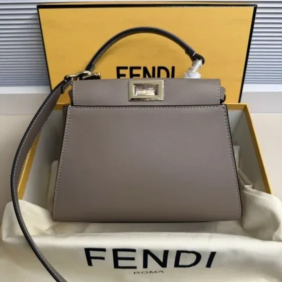 Fendi Peekaboo Iseeu Small Gray Crossbody