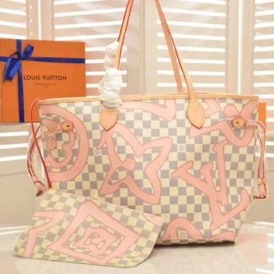 Louis Vuitton Neverfull Pink Tote Bag