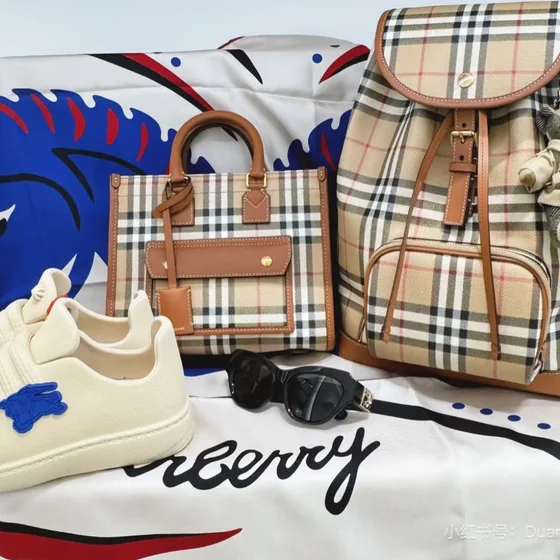 Burberry Vintage Check Mini Tote/Bowling Bag Braun Check Henkel
