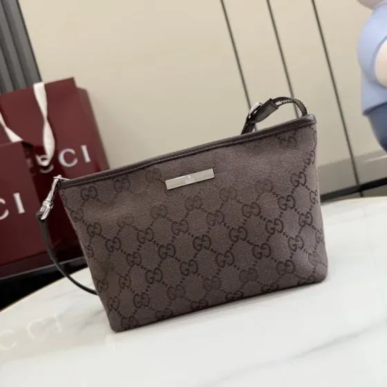 Gucci Gg Canvas Messenger Bag Dark Brown Crossbody