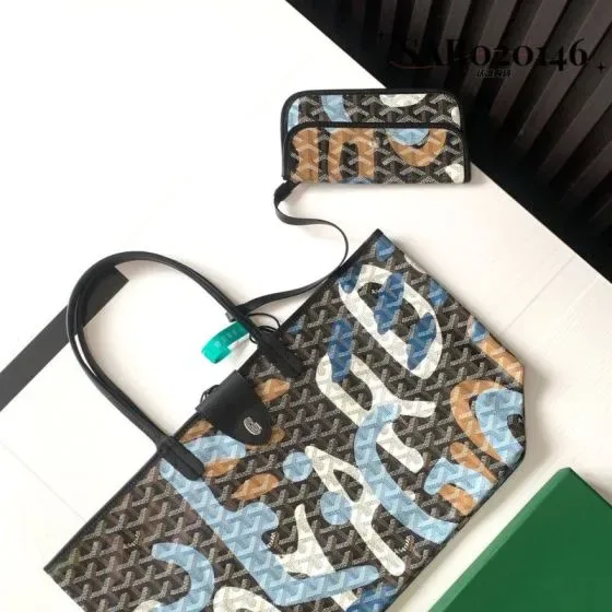 Goyard Saint Louis Pm Lettrs Camouflage Multicolor Tote Bag