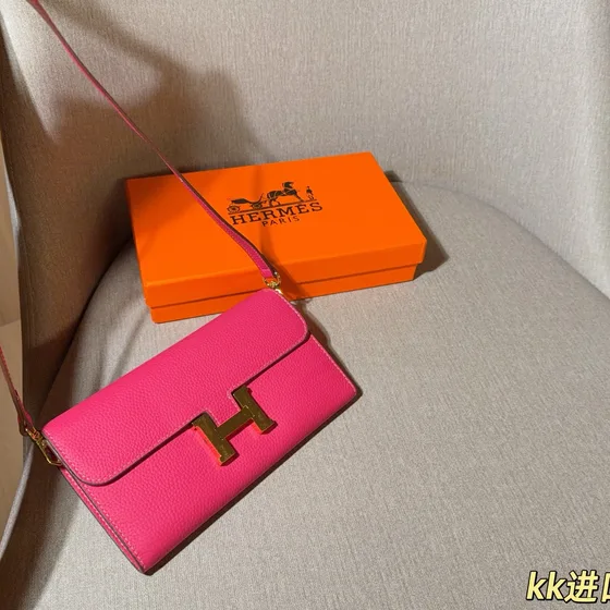 Hermes Constance Long To Go Hot Lyserød Crossbody