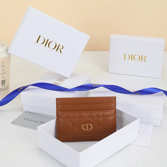 Dior Dior Caro Freesia Card Holder Коричневый Card Holder