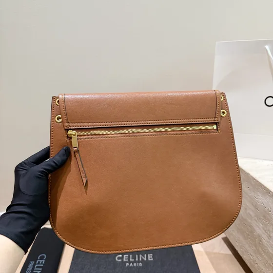 Celine Triomphe Folco Bag Tan Crossbody