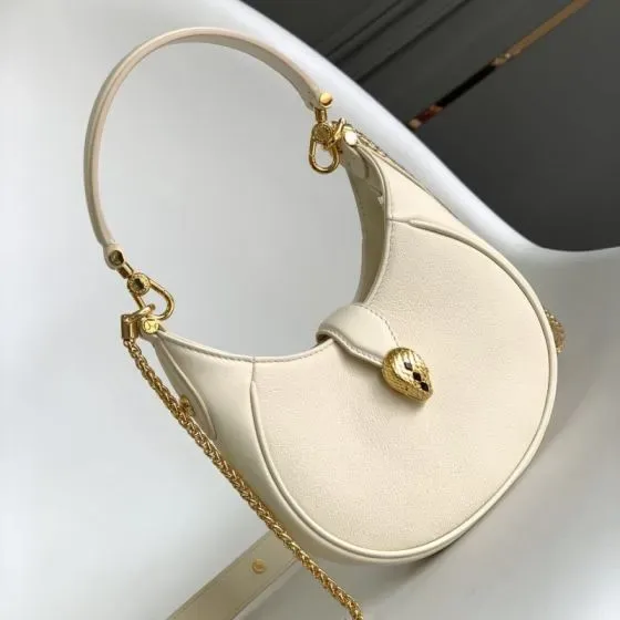 Bvlgari Serpenti Ellipse Shoulder Bag Ivory White Shoulder Bag