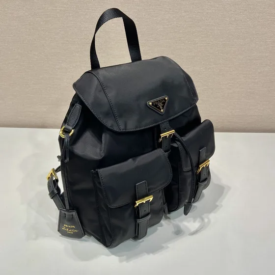 Prada Re-Nylon Medium Rygsæk Sort Rygsæk