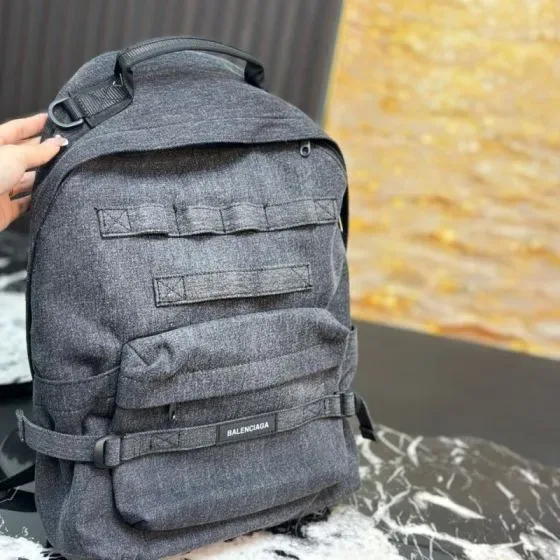 Balenciaga Army Multi-Pocket Backpack Grey Backpack