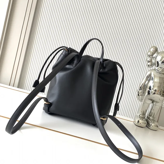 Fendi Ff Buckle Drawstring Backpack Black Backpack