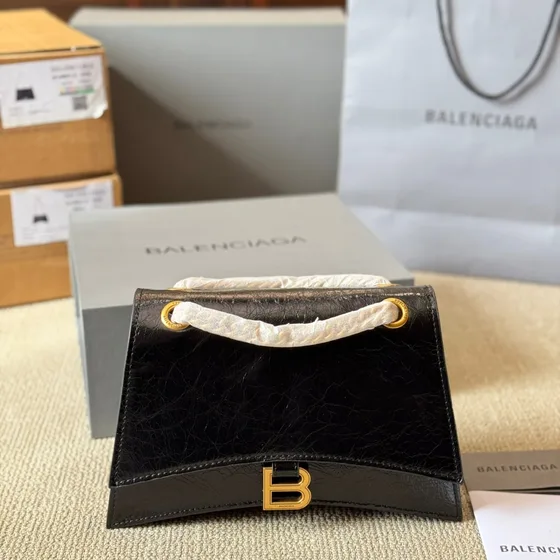 Balenciaga Crush Sling Bag Siyah Omuz çantası