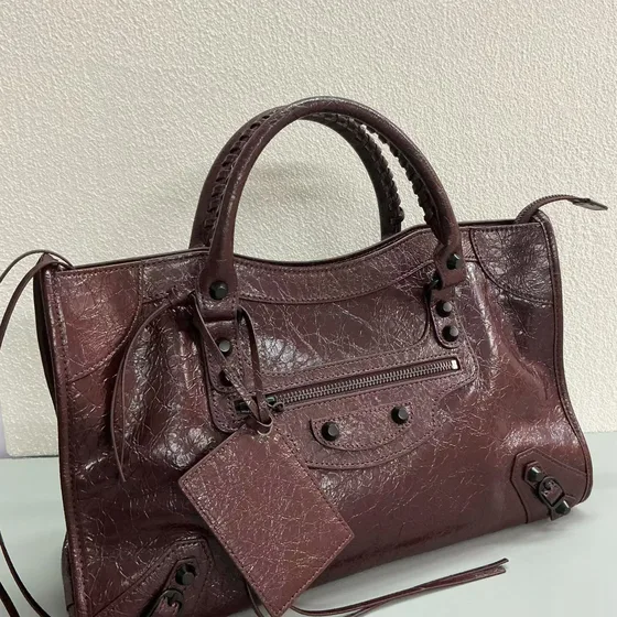 Balenciaga Le City Medium Bag Burgundy Top Handle
