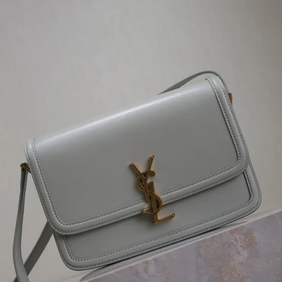 YSL Solferino Box Bag Light Gray Shoulder Bag