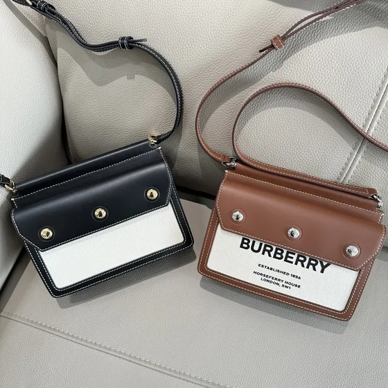 Burberry Horseferry Crossbody Bag Black Brown Crossbody