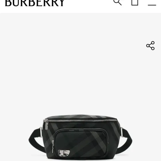 Burberry Check Bum Bag Charcoal Belt Bag