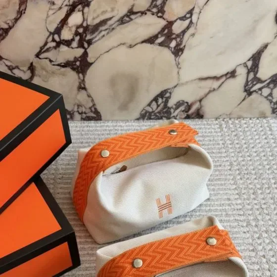 Hermes Bride-A-Brac Pouch White Orange Pouch