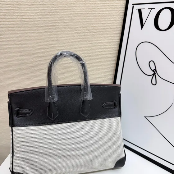 Hermes Birkin Noir/Beige Anse supérieure