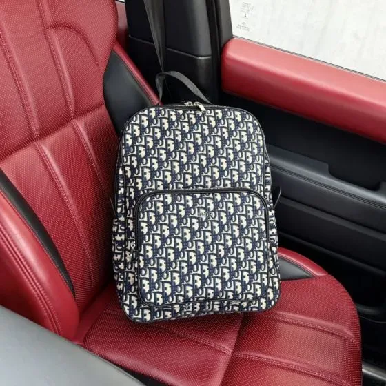 Dior Oblique Backpack Beige Blue Backpack