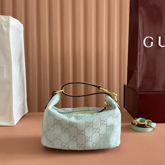 Gucci Gg Vải bạt Mini Top Handle Bag Light Xanh dương Top Handle