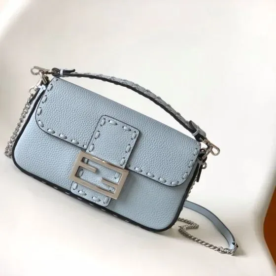 Fendi Baguette Light Blue Shoulder Bag