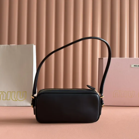 Miu Miu Leather Mini Shoulder Bag Black Shoulder Bag