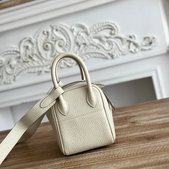 Hermes Mini Lindy White Shoulder Bag