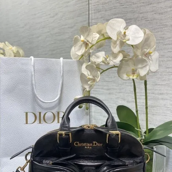 Dior D-Symbol Dome Bag Black Top Handle