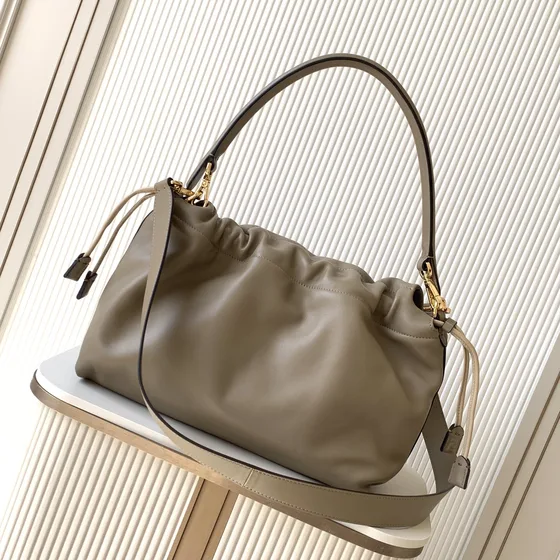 Fendi Mamma Baguette Large Beige Shoulder Bag