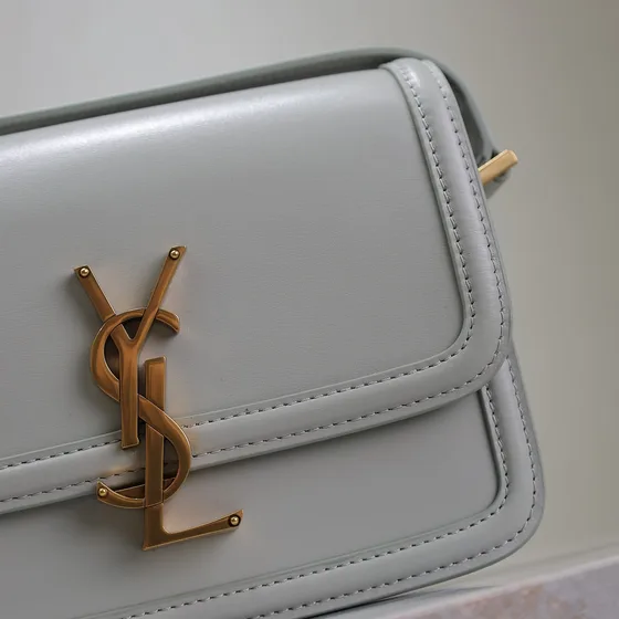 YSL Solferino Satchel Light Gray Crossbody
