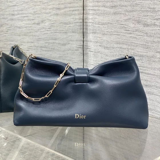 Dior Dior Souple Knot Bag Dark أزرق Shoulder Bag