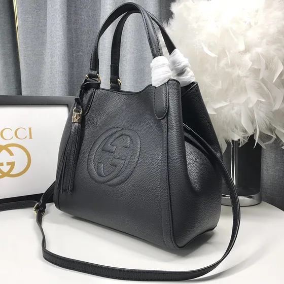 Gucci Soho Small Convertible Tote Sort 30x26x14cm Tophåndtak
