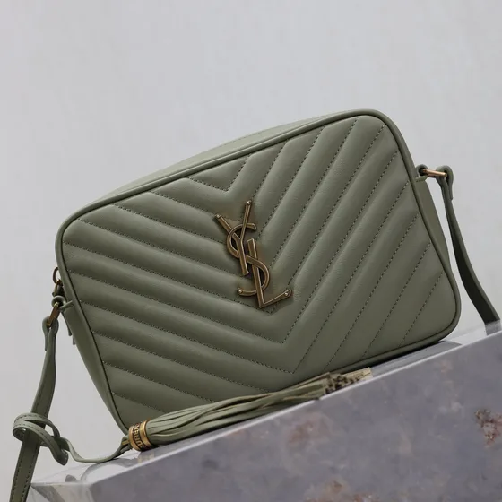 YSL Lou Camera Bag Sage Green Crossbody