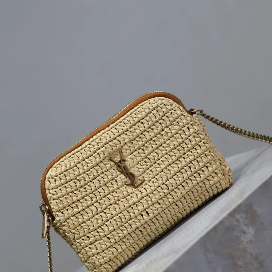 YSL Gaby Zipped Etui With Chain Natural Beige Crossbody