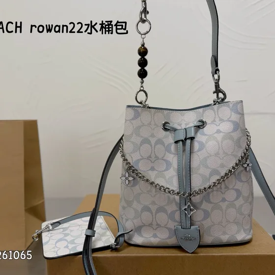 Coach Rowan 22 Bolso cubo Beige 22cm Crossbody