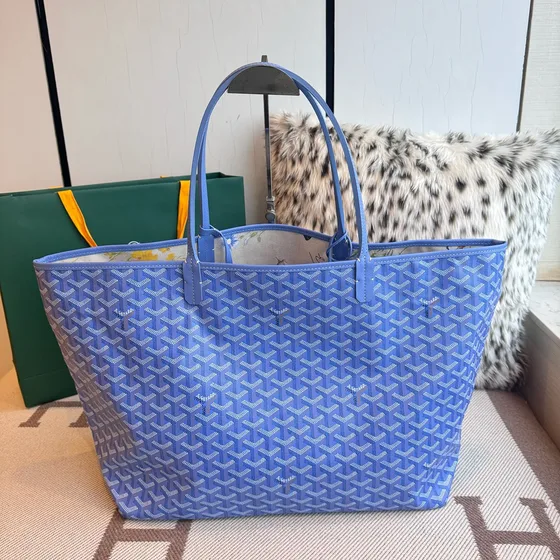 Goyard Saint Louis Blue Tote Bag