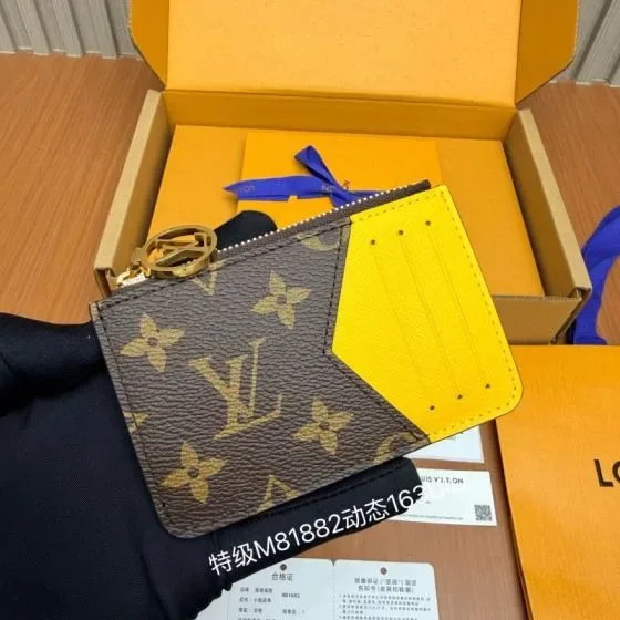 Louis Vuitton Card Holder Brown Yellow