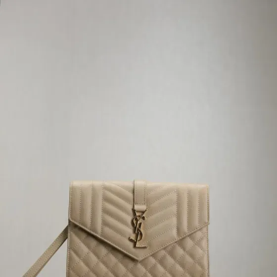 YSL Cassandre Matelass Envelope Crossbody Bag Beige Crossbody