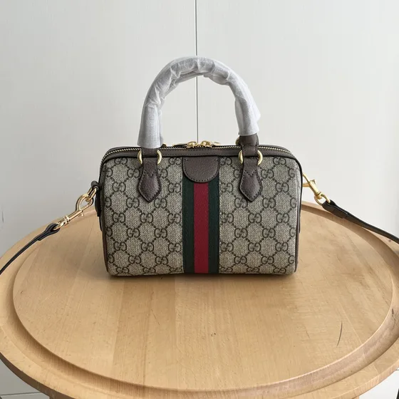 Gucci Ophidia Gg Mini Tophåndtak Bag Beige Ebony Tophåndtak