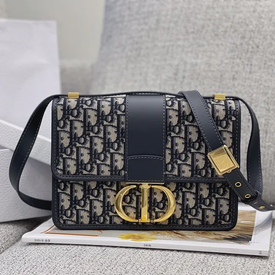 Celine 30 Montaigne Beige And Black Shoulder Bag