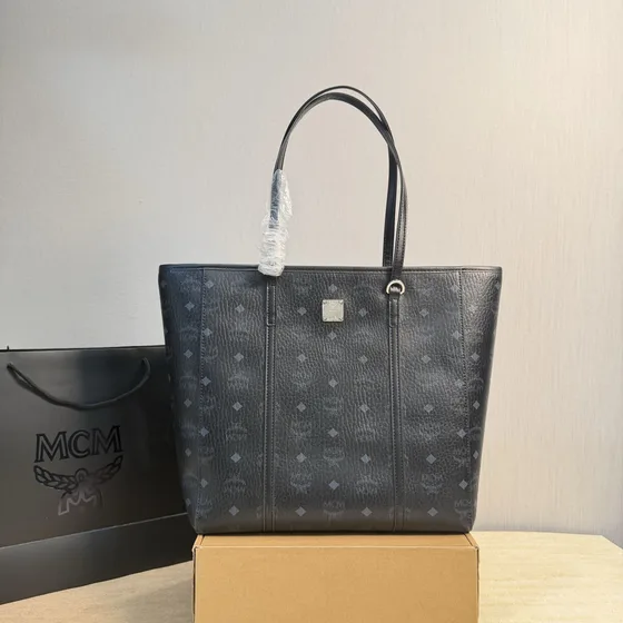 MCM Toni Visetos Top Shopper Tote Light Rosa Bolso tote