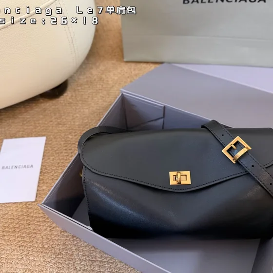 Balenciaga Lady Flap Shoulder Bag Black 26 18 Shoulder Bag
