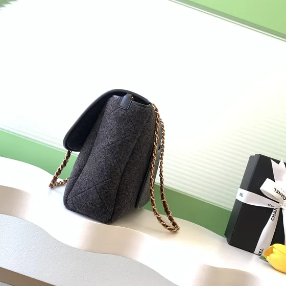 Chanel Classic Flap Dark Grey Flap Bag