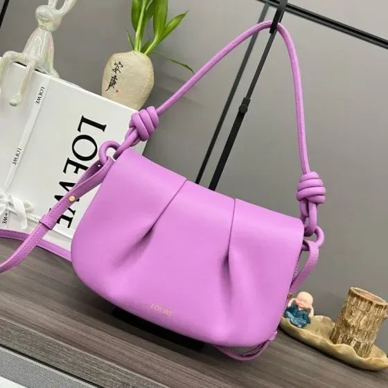 Loewe Paseo Satchel Purple Crossbody