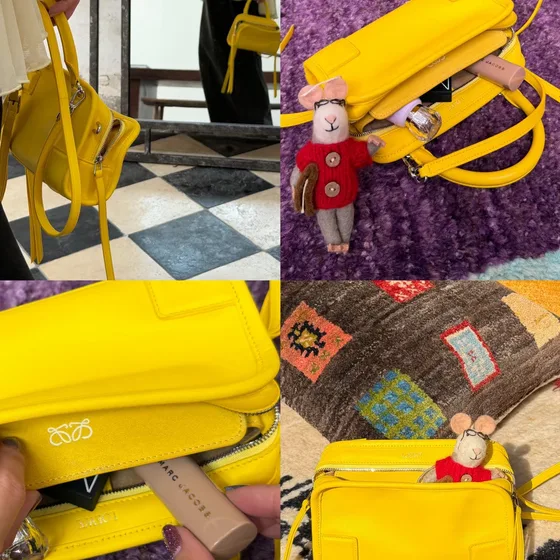 Loewe Peekaboo Iseeu Petite Jaune Sac épaule