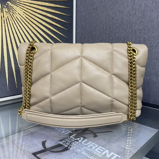 YSL Loulou Puffer Beige Shoulder Bag