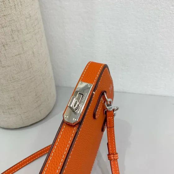 Hermes Phone Pouch With Strap Oranye Crossbody